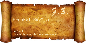 Frenkel Béla névjegykártya
