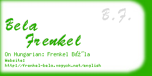 bela frenkel business card